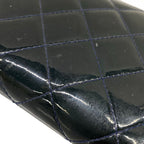 Chanel Wallet Quilted Navy Zip Around Gold Leather — view 8