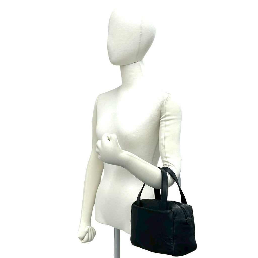 Loewe Vintage Anagram Logo Nappa Leather Handbag Mini Tote Black