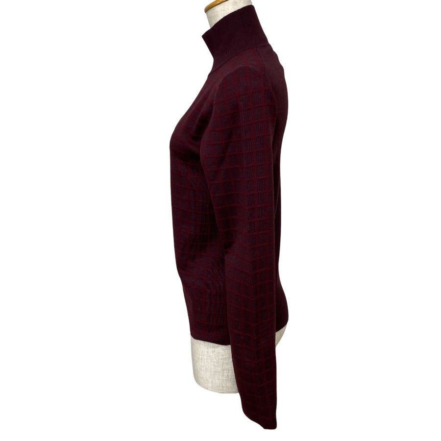 Hermes Turtleneck Knit Sweater Top Cashmere Silk Bordeaux Fine Daily — view 2