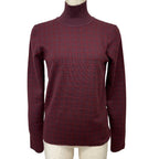 Hermes Turtleneck Knit Sweater Top Cashmere Silk Bordeaux Fine Daily