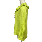 Hermes Tunic Blouse Ruffle Shirt Silk Lime Green High Quality Daily Practical — view 2
