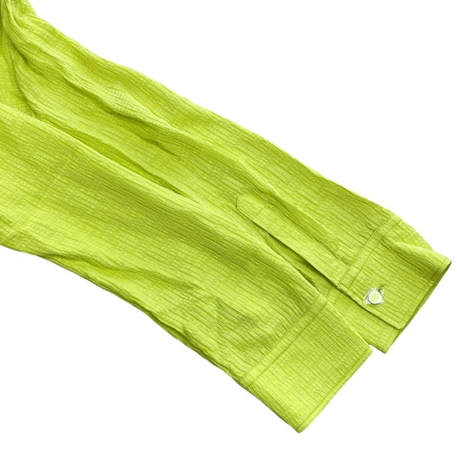 Hermes Tunic Blouse Ruffle Shirt Silk Lime Green High Quality Daily Practical — view 7
