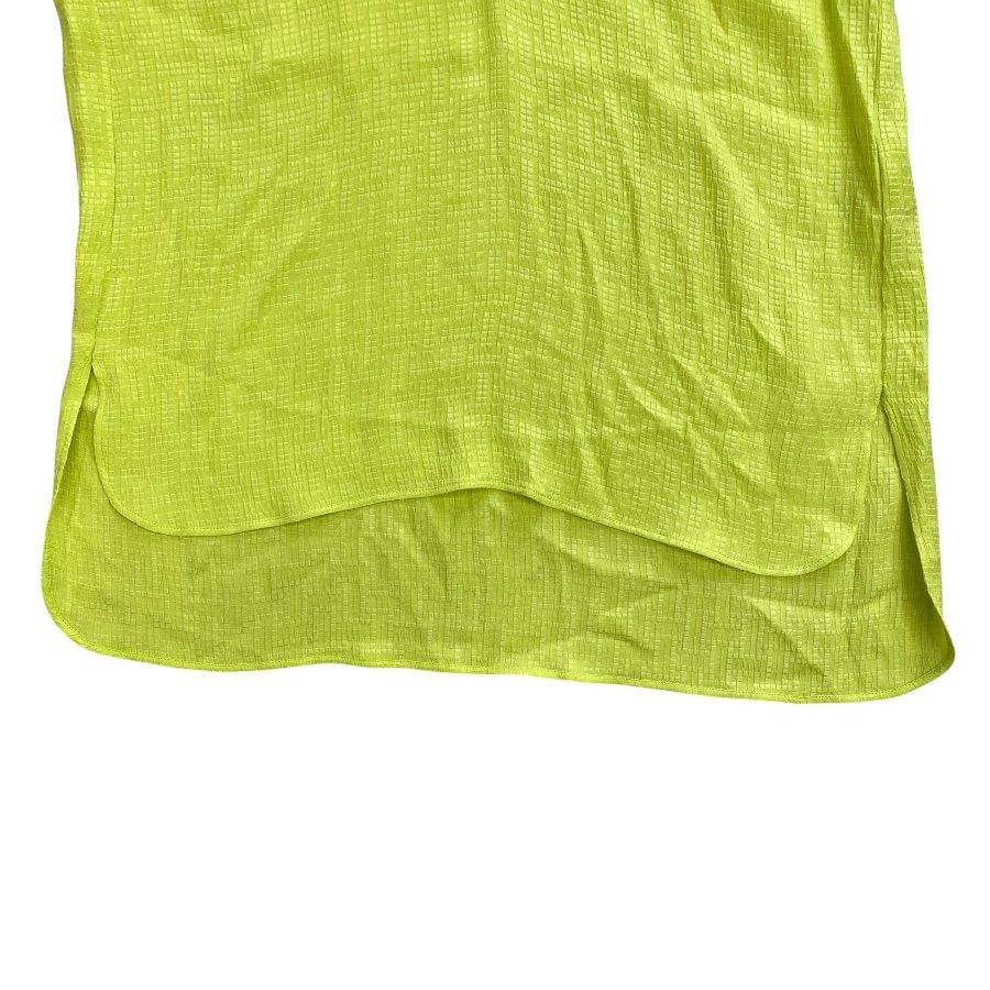 Hermes Tunic Blouse Ruffle Shirt Silk Lime Green High Quality Daily Practical — view 8