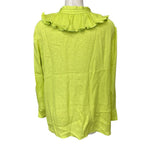 Hermes Tunic Blouse Ruffle Shirt Silk Lime Green High Quality Daily Practical — view 3