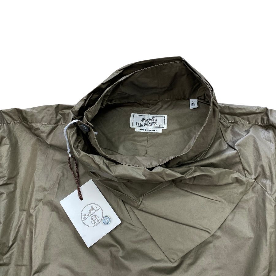 Hermes Pullover Shirt Long Sleeve Top Cotton Polyamide Khaki High Quality Daily — view 5