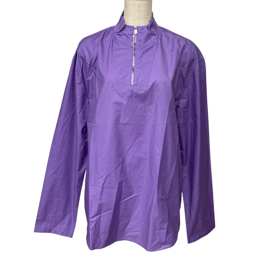 Hermes Half Zip Shirt Long Sleeve Cotton Polyamide Purple High Quality Daily