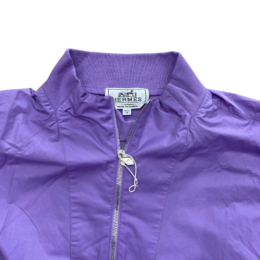 Hermes Half Zip Shirt Long Sleeve Cotton Polyamide Purple High Quality Daily — view 5