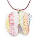 Hermes Tatta Sole Tatouage GM Enamel Jungle Love Rainbow Necklace Multicolor