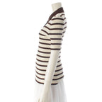Chanel Cotton Border Knit Top Brown 44 Sweater — view 3