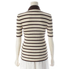 Chanel Cotton Border Knit Top Brown 44 Sweater — view 4