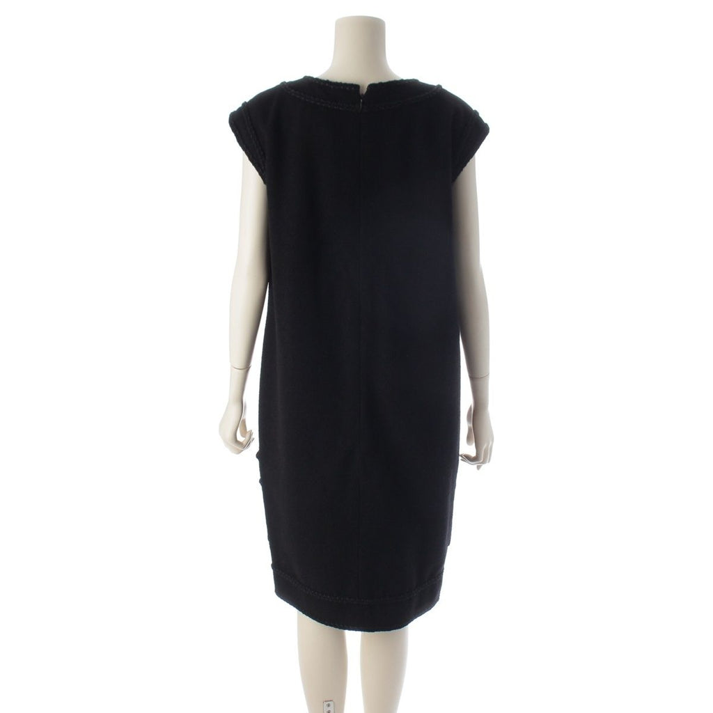 Chanel 08c Wool Tweed Sleeveless Dress Black 40 — view 4