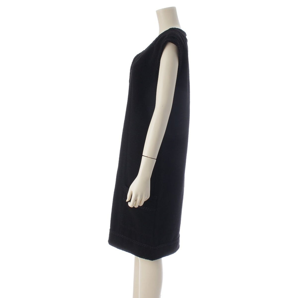 Chanel 08c Wool Tweed Sleeveless Dress Black 40 — view 3