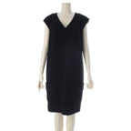 Chanel 08c Wool Tweed Sleeveless Dress Black 40