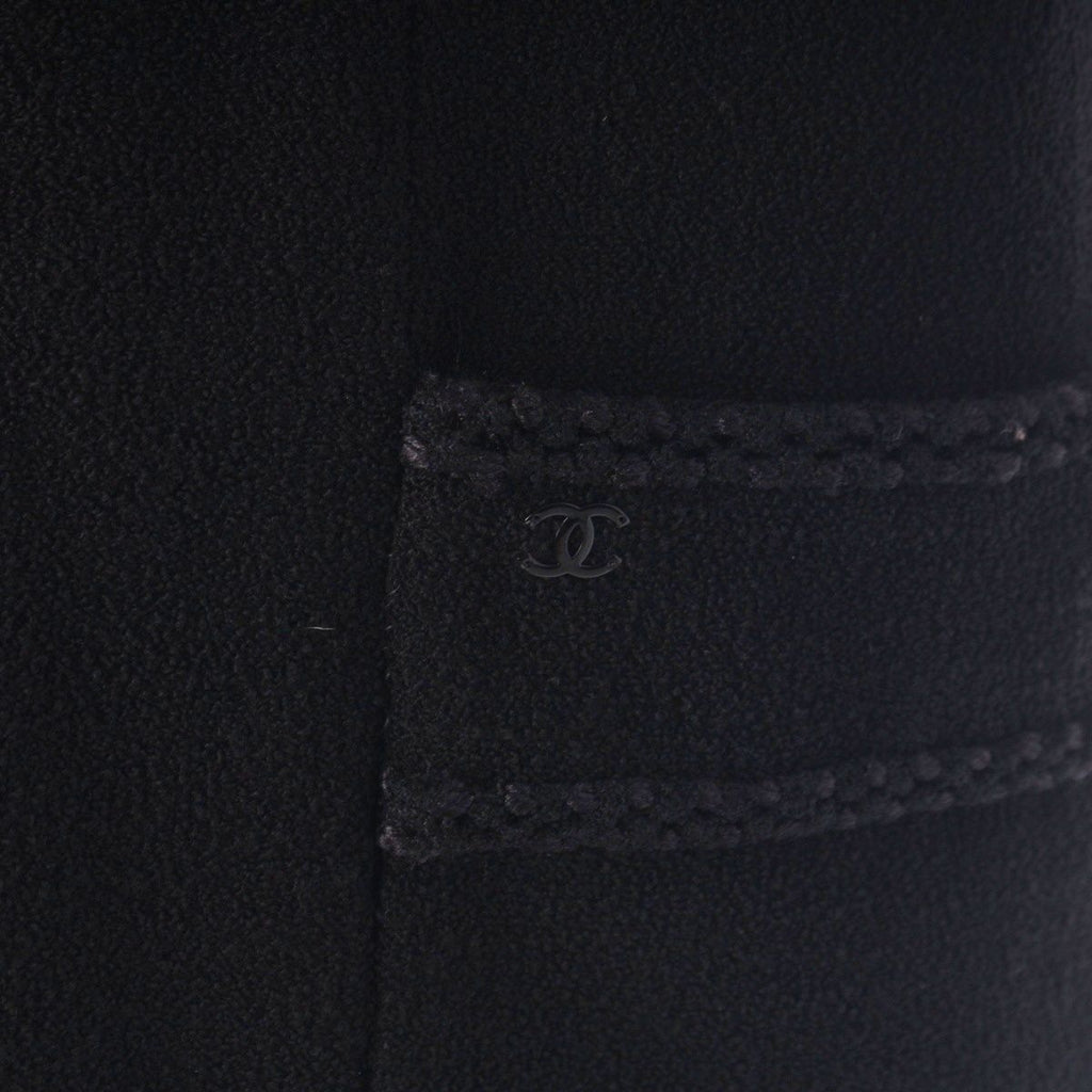 Chanel 08c Wool Tweed Sleeveless Dress Black 40 — view 8