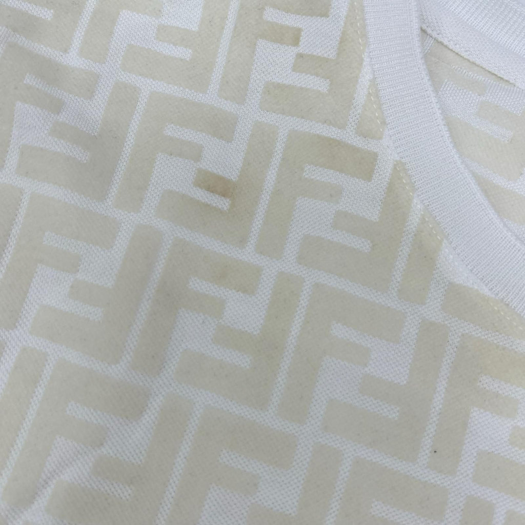 Fendi White Zucca All Over Pattern T-Shirt — view 8