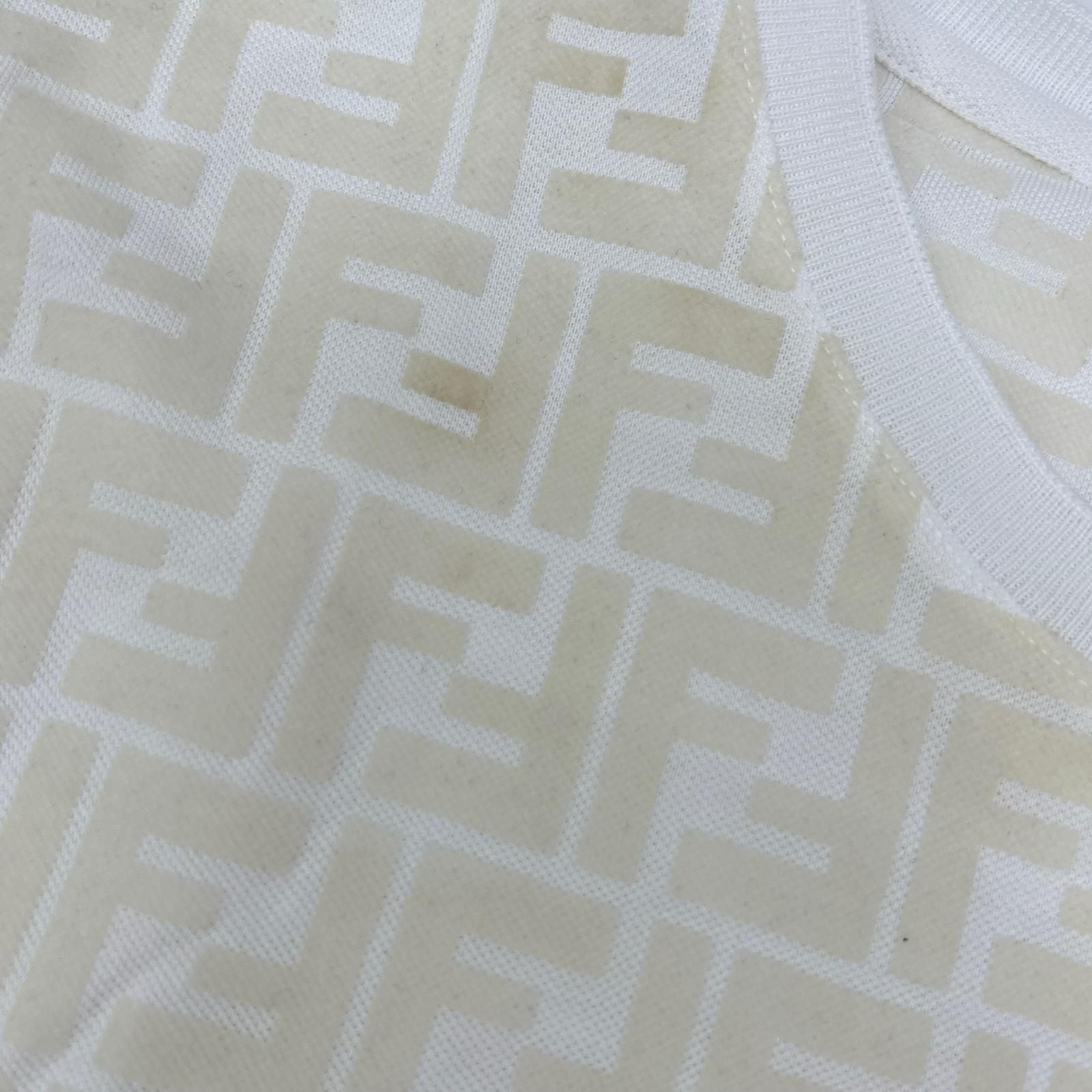 Fendi White Zucca All Over Pattern T-Shirt — view 8