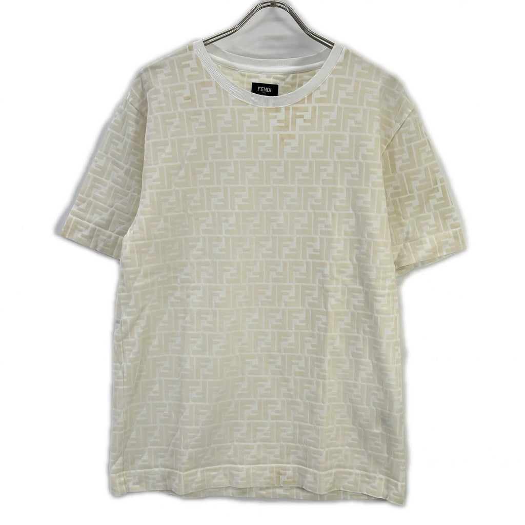 Fendi White Zucca All Over Pattern T-Shirt