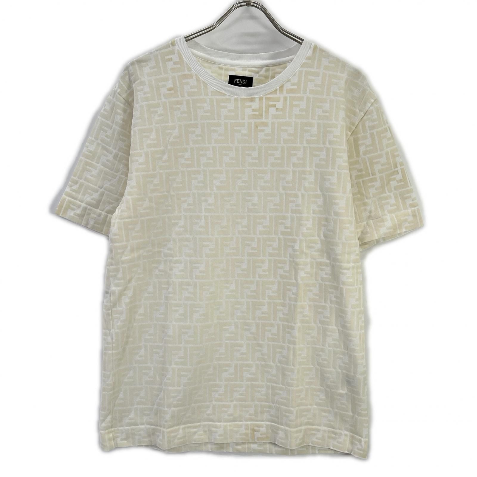 Fendi White Zucca All Over Pattern T-Shirt