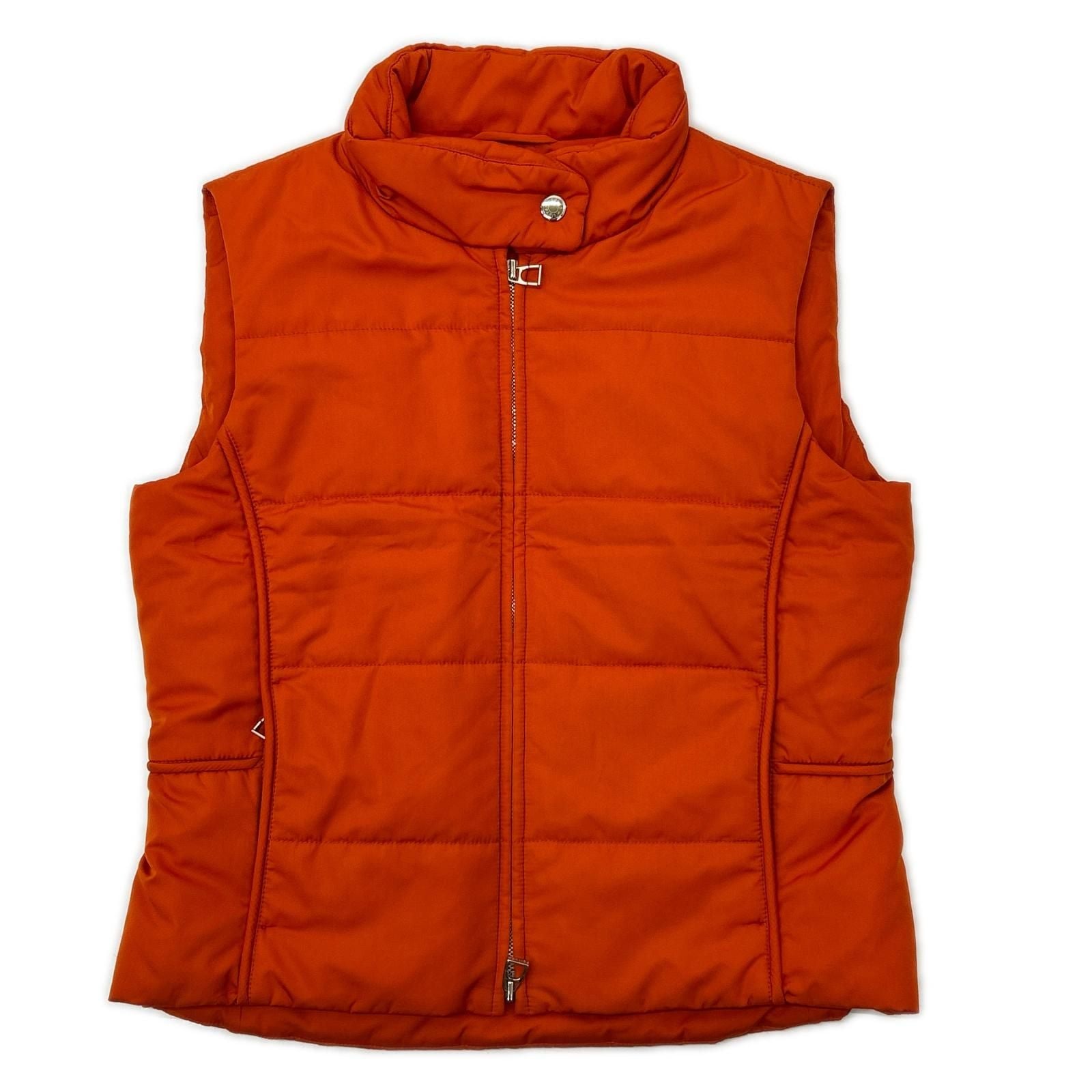 Hermes Orange Nylon Series Zip Up Vest