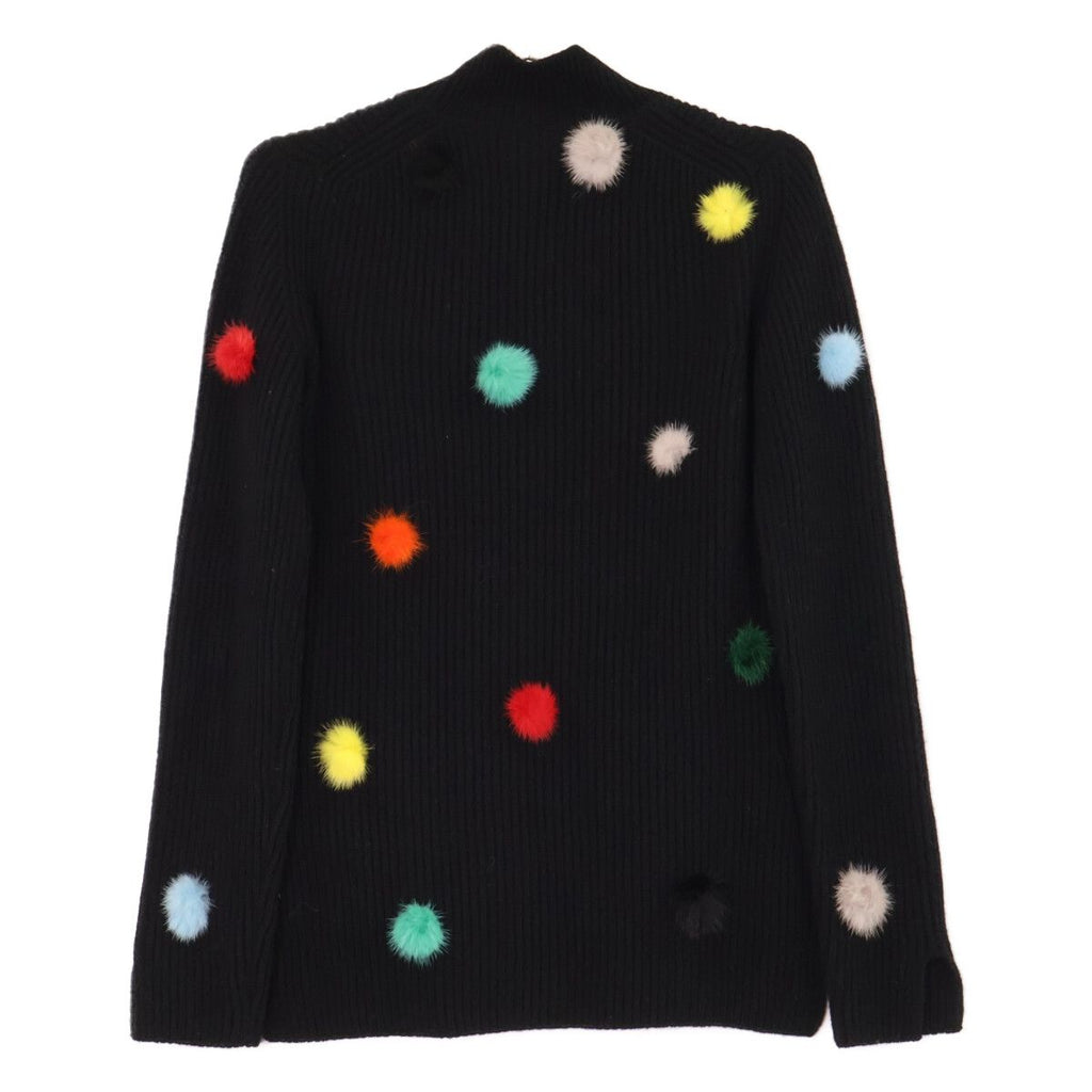 Fendi Cashmere High Neck Knit Sweater with Pom 38 — view 2