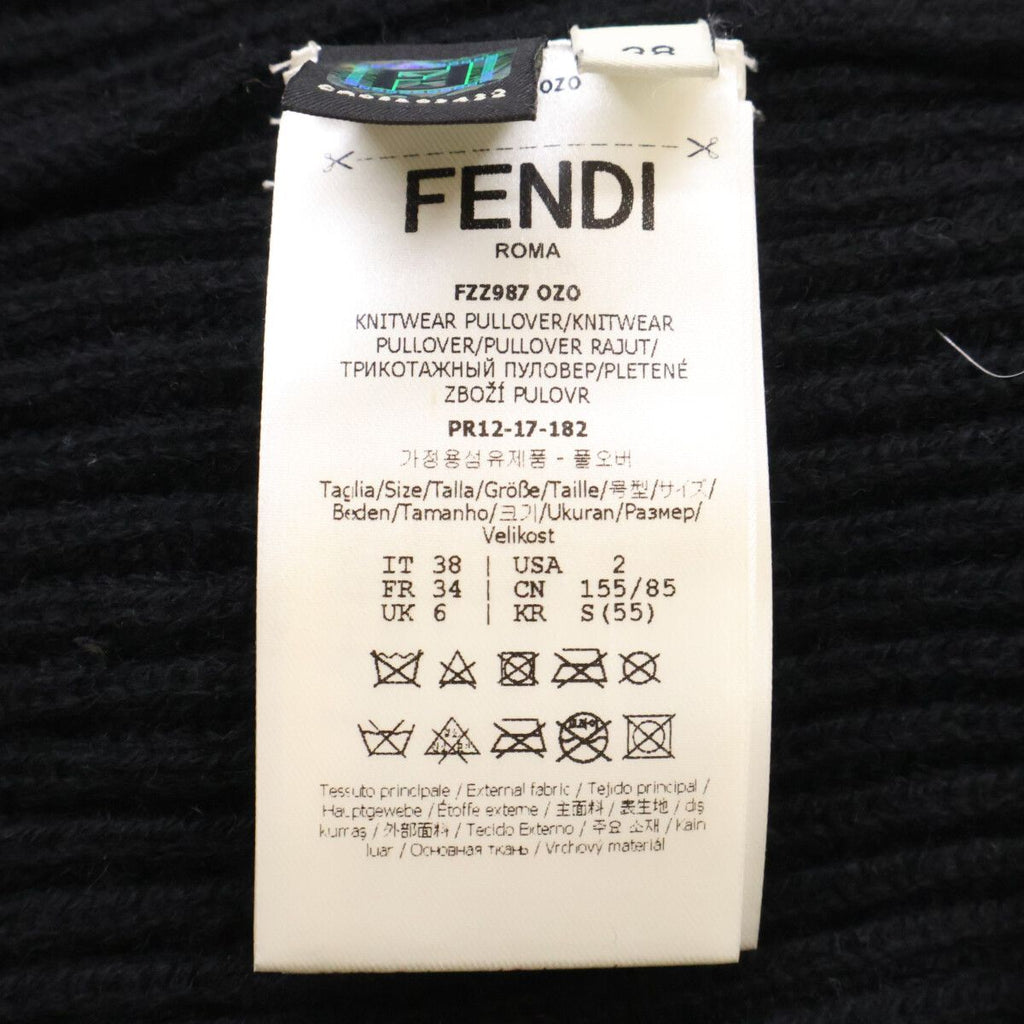 Fendi Cashmere High Neck Knit Sweater with Pom 38 — view 5