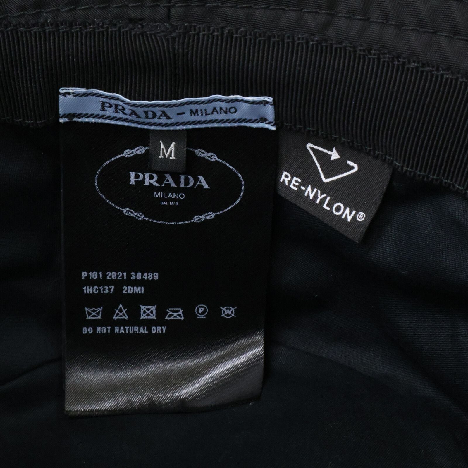 Prada Re-Nylon Triangle Logo Bucket — view 7