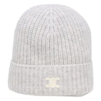 Celine Triomphe Cashmere Knit Hat with Patch