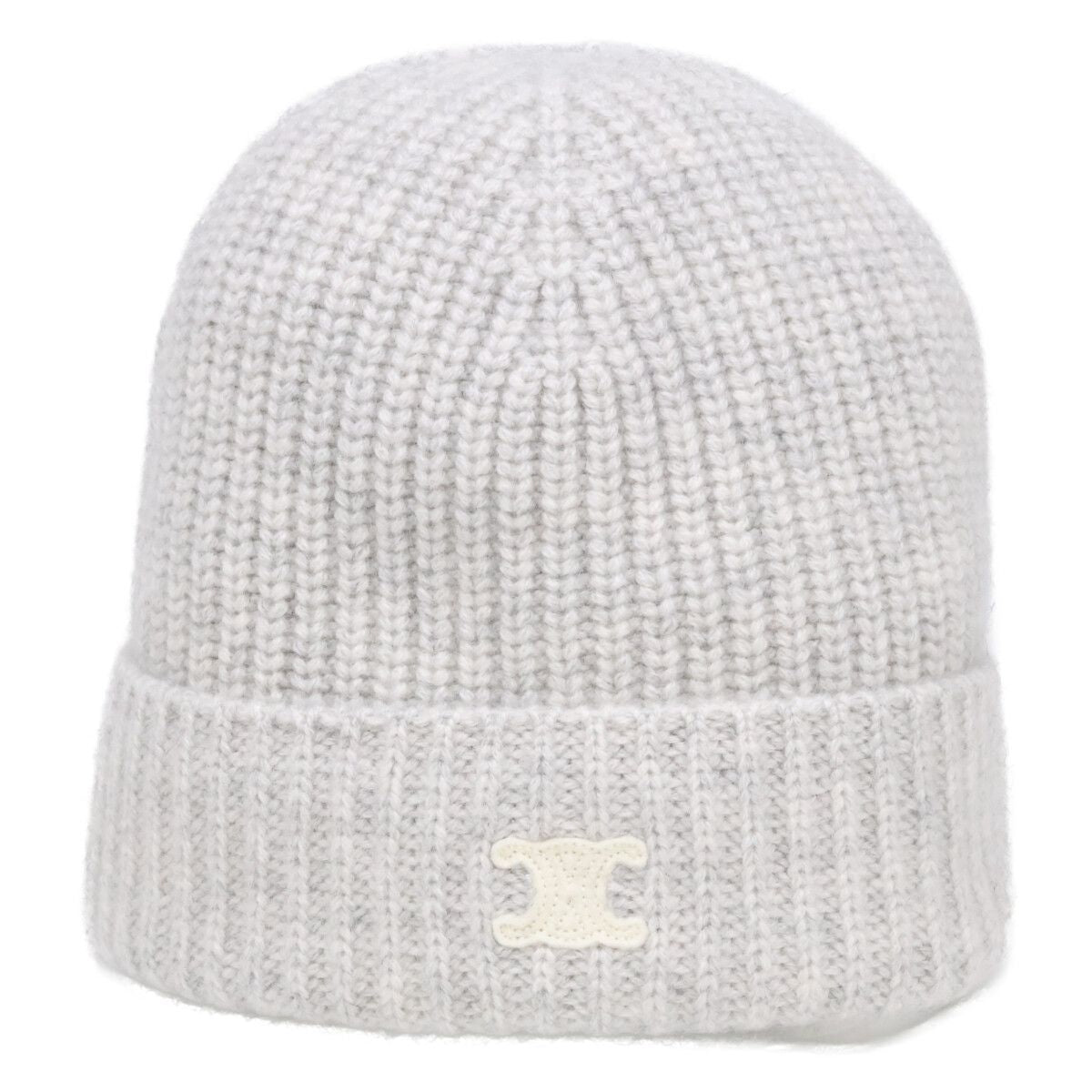 Celine Triomphe Cashmere Knit Hat with Patch