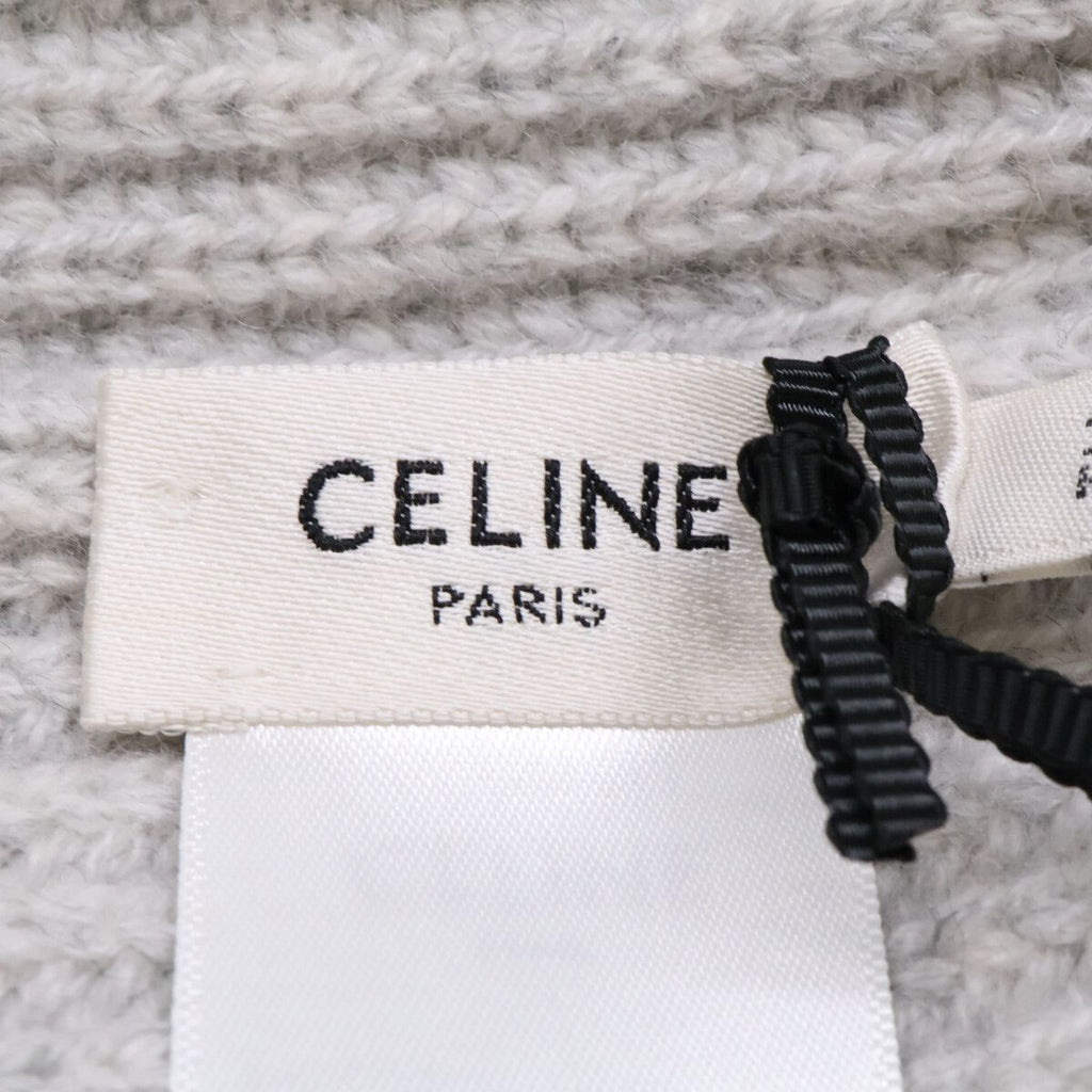 Celine Triomphe Cashmere Knit Hat with Patch — view 8