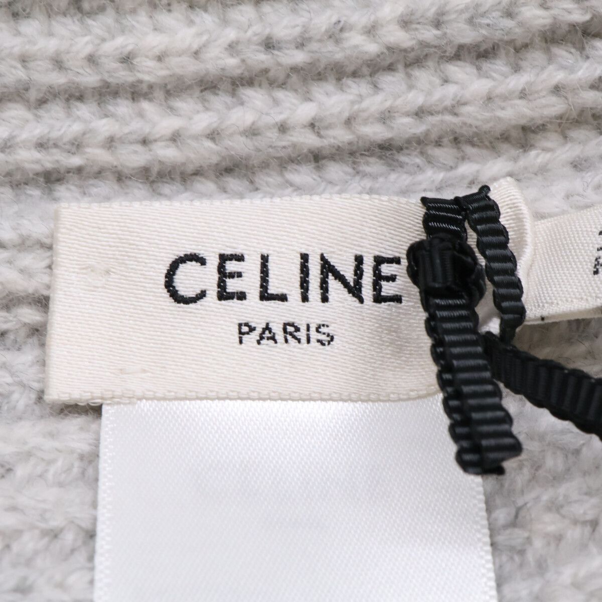 Celine Triomphe Cashmere Knit Hat with Patch — view 8