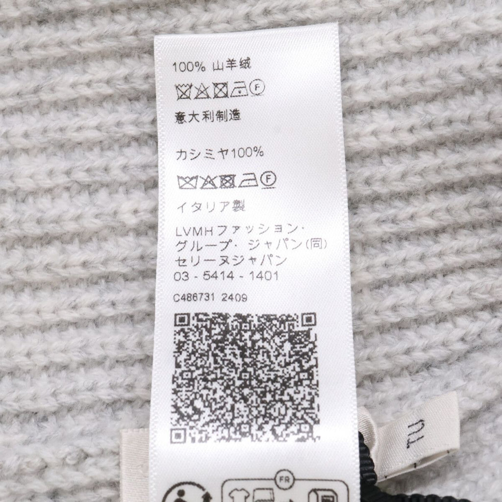 Celine Triomphe Cashmere Knit Hat with Patch — view 9