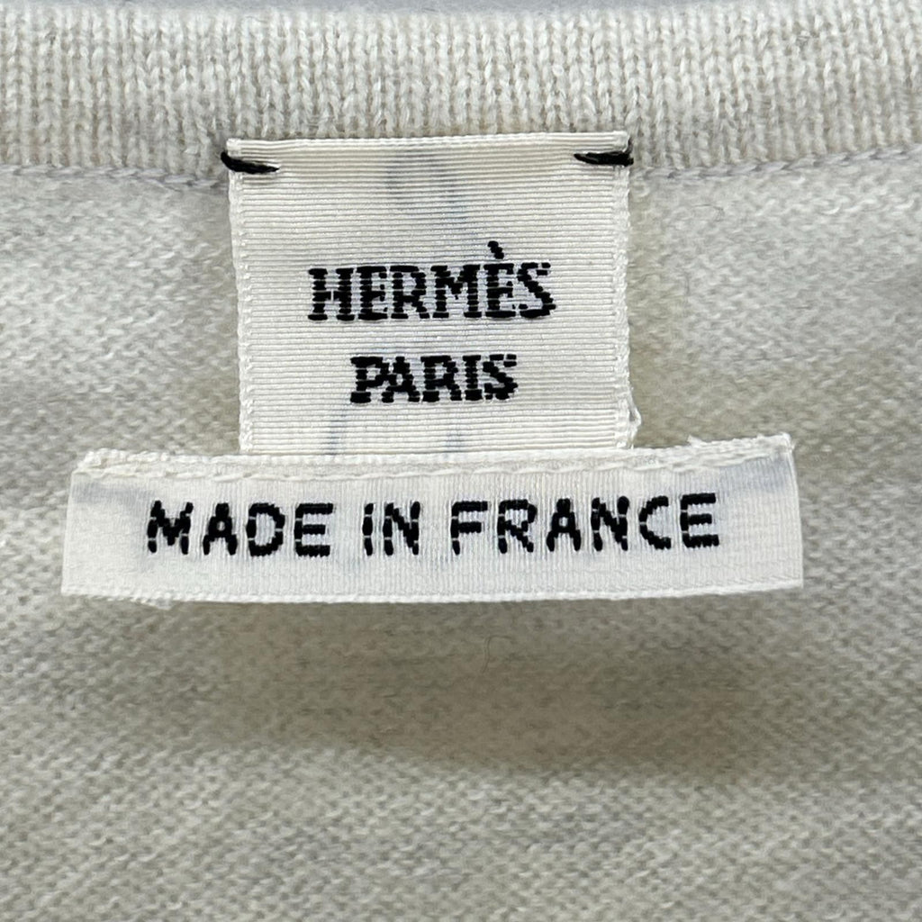 Hermes Scarf Pattern Silk Contrast Cashmere Vest 40 — view 3