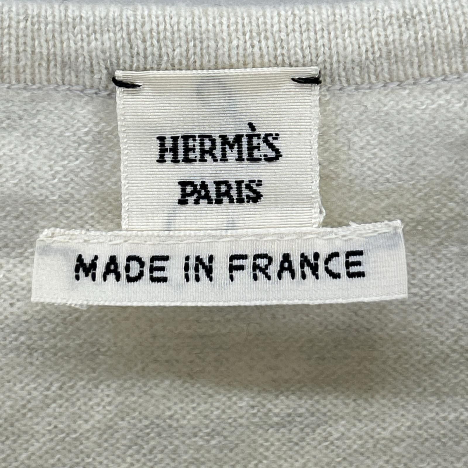 Hermes Scarf Pattern Silk Contrast Cashmere Vest 40 — view 3