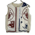 Hermes Scarf Pattern Silk Contrast Cashmere Vest 40