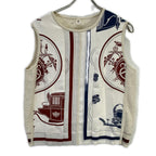 Hermes Scarf Pattern Silk Contrast Cashmere Vest 40