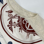 Hermes Scarf Pattern Silk Contrast Cashmere Vest 40 — view 7