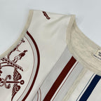Hermes Scarf Pattern Silk Contrast Cashmere Vest 40 — view 6