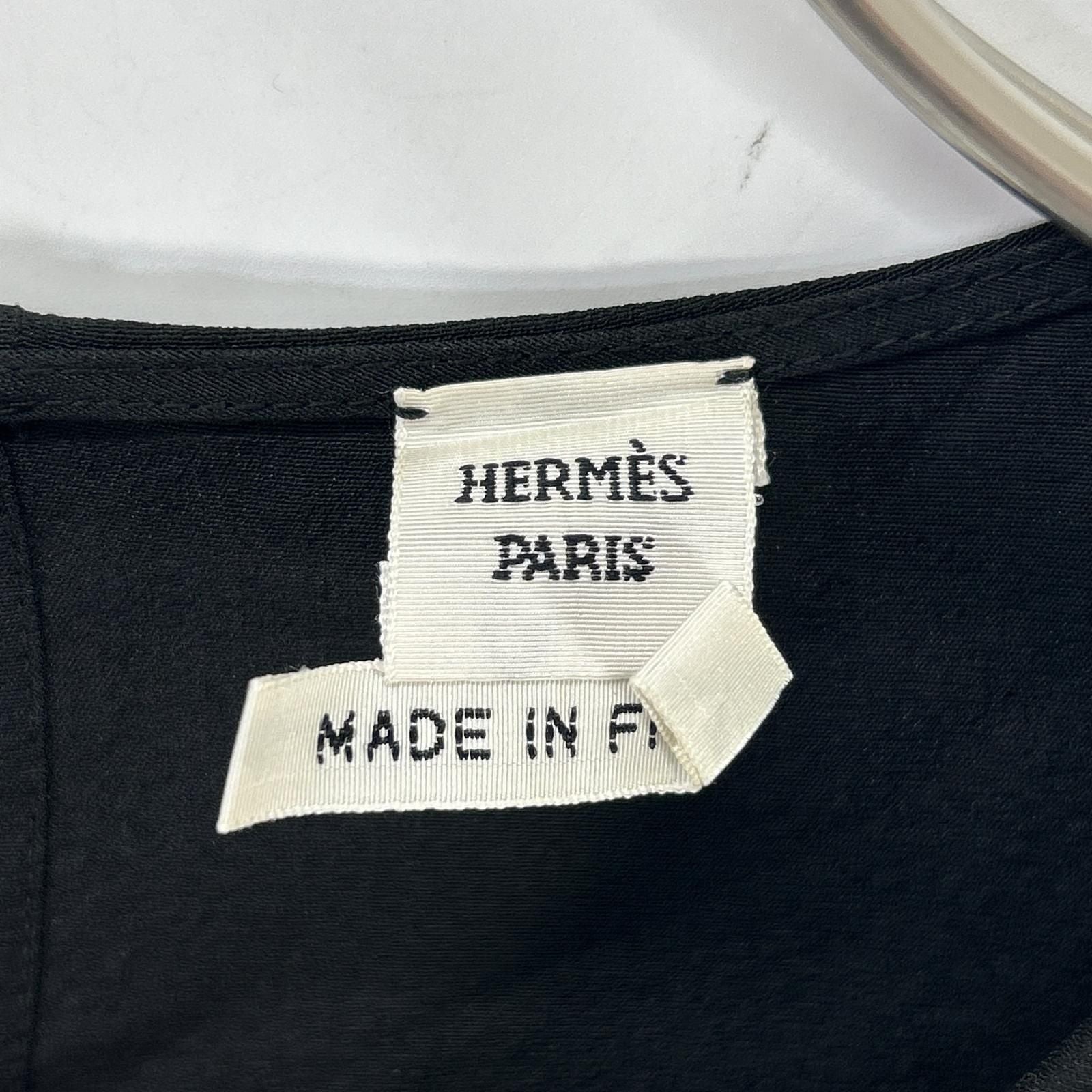 Hermes Black Silk Sleeveless Blouse 42 — view 3