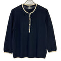 Hermes Navy Series Button Knit Sweater 42
