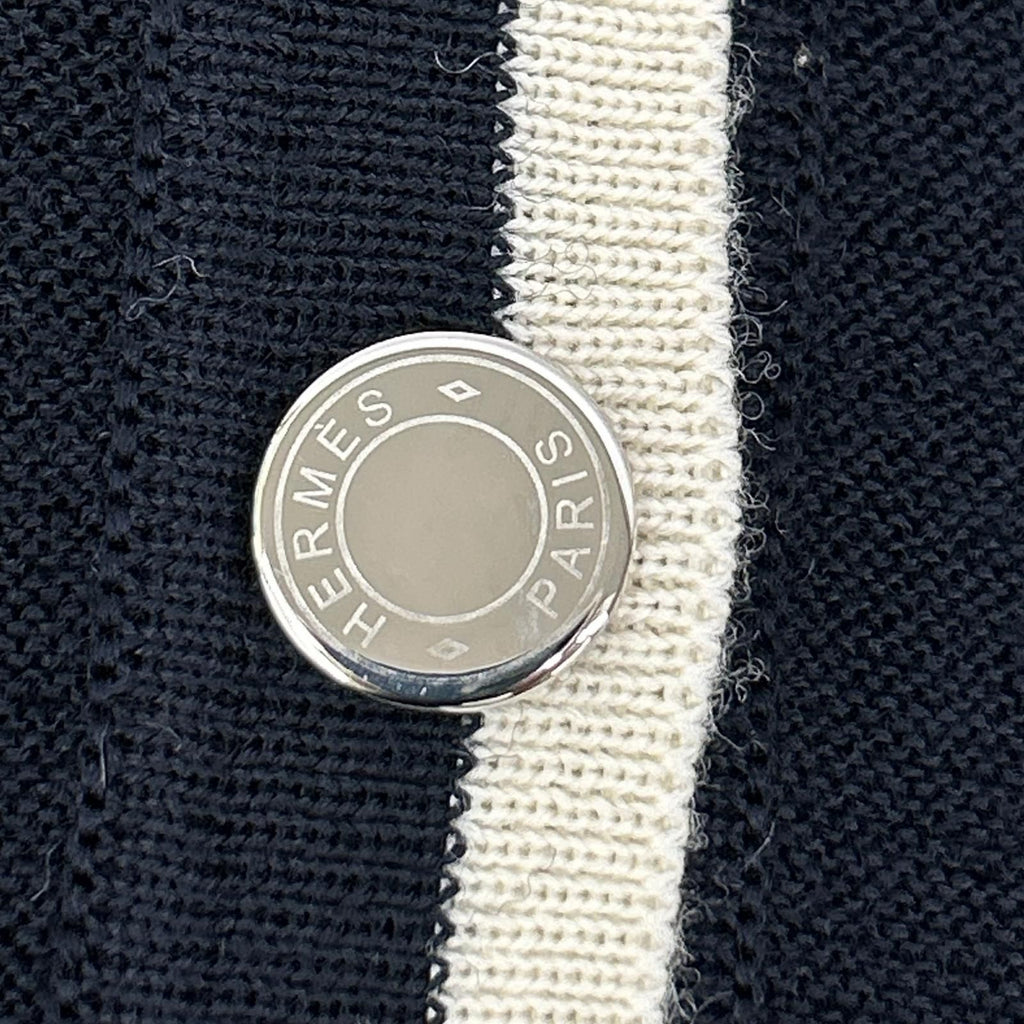 Hermes Navy Series Button Knit Sweater 42 — view 8