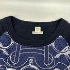 Hermes Navy Scarf Pattern Silk Contrast Knit Eperon D'or Bandana 42 Sweater — view 6