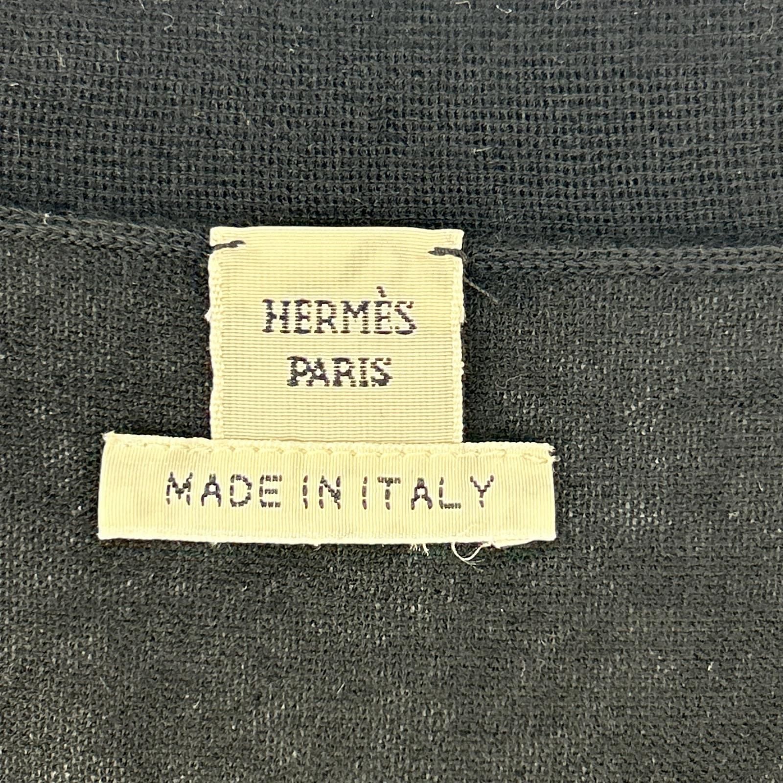 Hermes Era Black Cashmere Short Sleeve Cardigan 42 — view 4