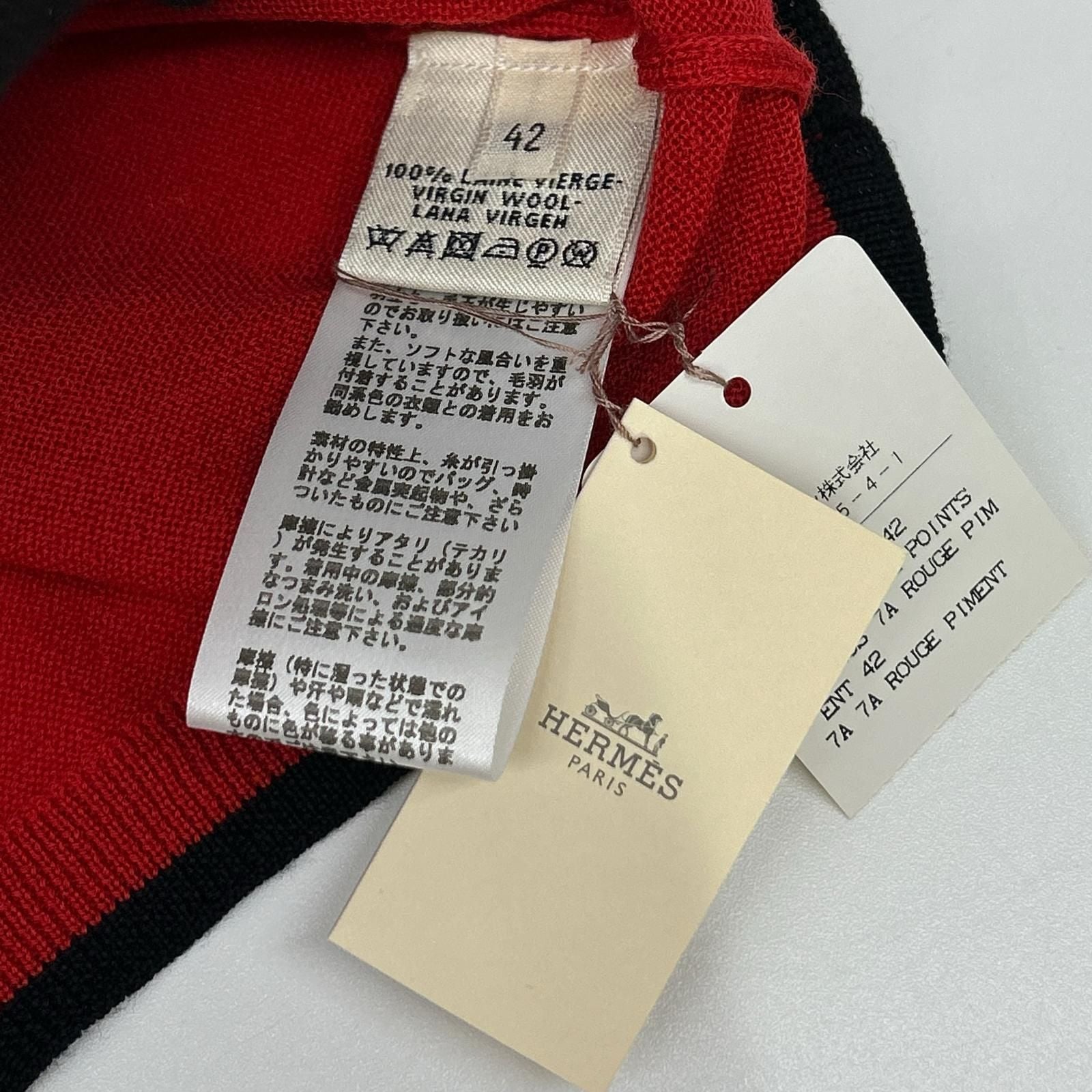 Hermes Red Shoulder Series Button Knit Sweater 42 — view 4