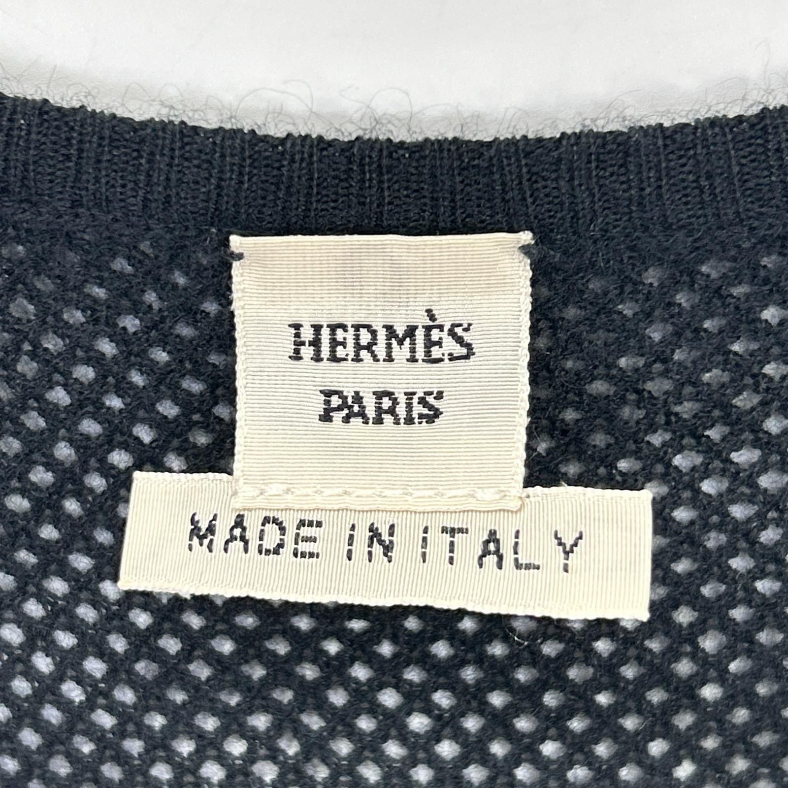 Hermes Era Black Cashmere Sleeveless Knit 36 Sweater — view 3