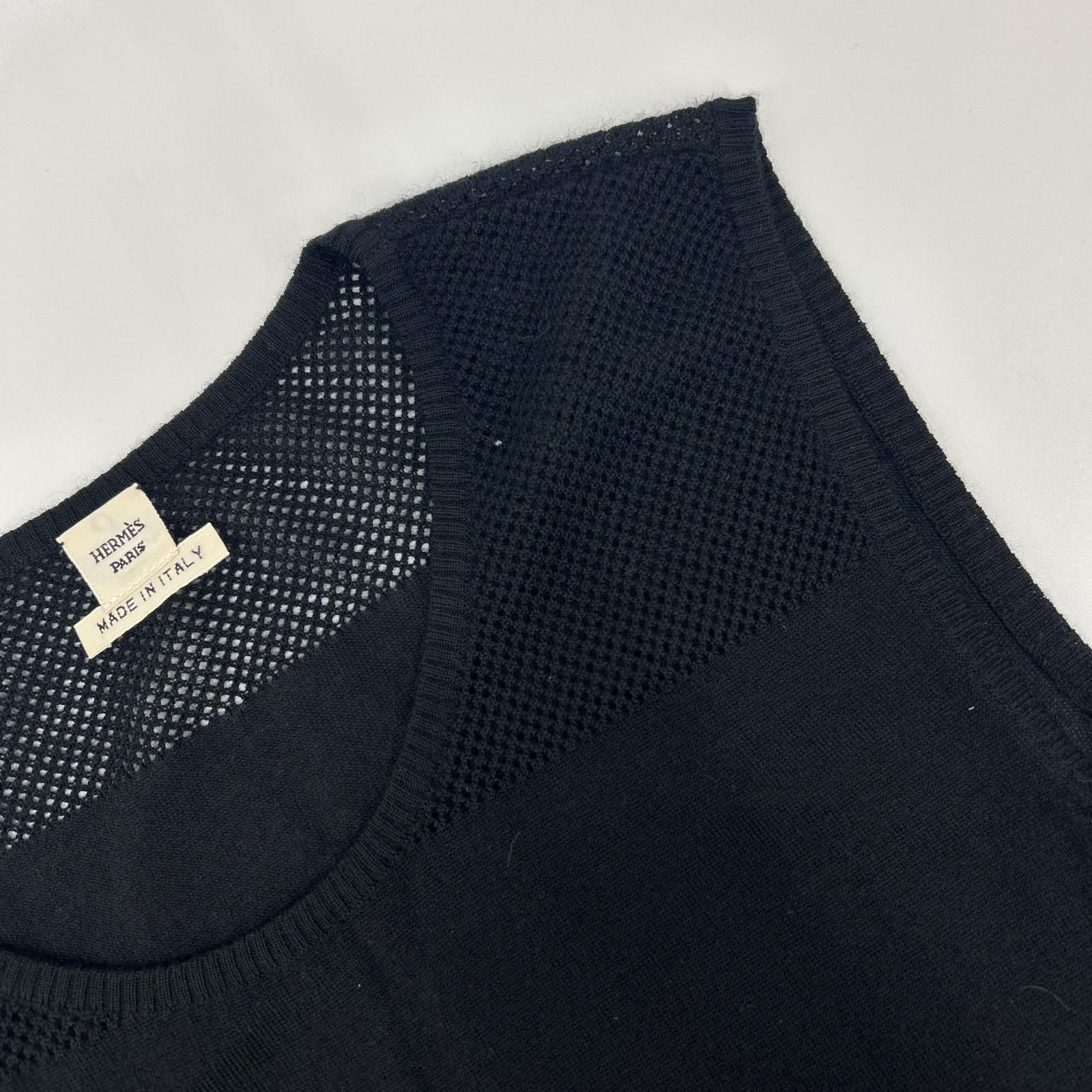 Hermes Era Black Cashmere Sleeveless Knit 36 Sweater — view 6