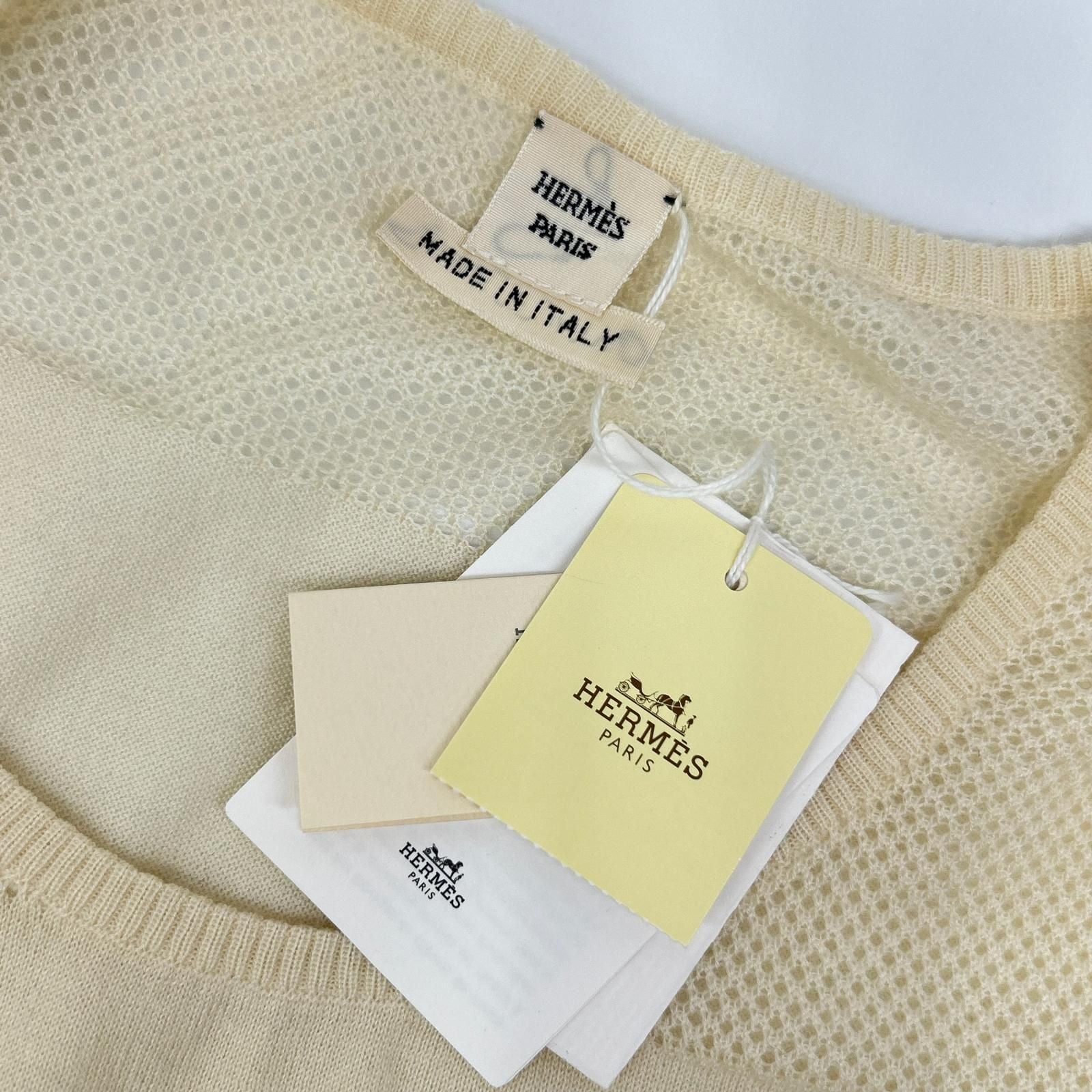 Hermes Era Off White Cashmere Sleeveless Knit 36 Sweater — view 3