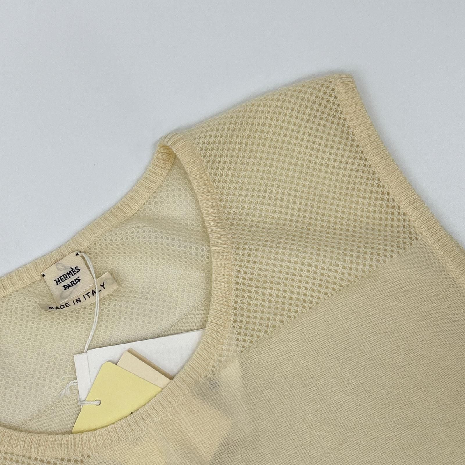 Hermes Era Off White Cashmere Sleeveless Knit 36 Sweater — view 6