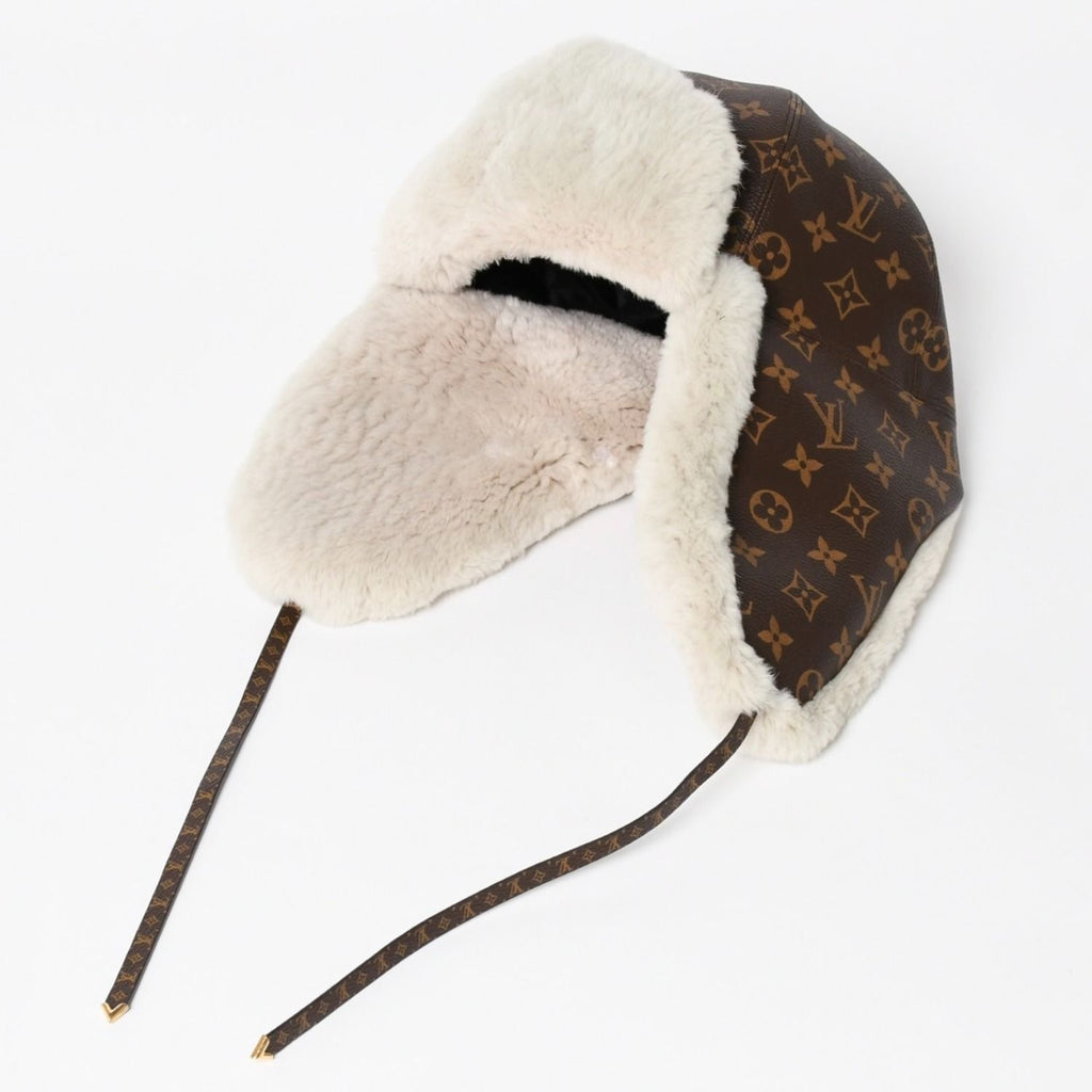 Louis Vuitton Flight Cap Pilot Cap Brown Beaver Hat