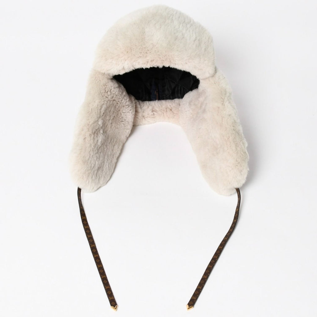 Louis Vuitton Flight Cap Pilot Cap Brown Beaver Hat — view 3
