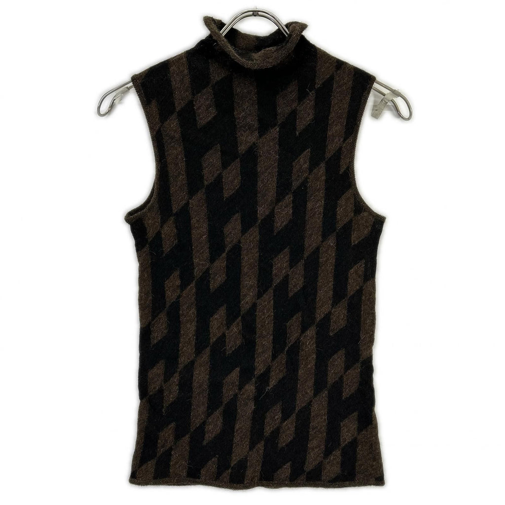 Hermes Era Alpaca Blend Wool Sleeveless Knit 40 Sweater